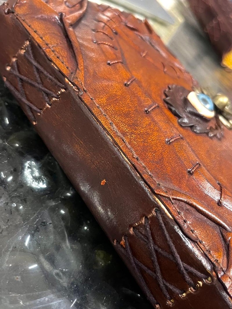 PRASTARA Hocus Pocus Leather Journal Blank Spell Book of Shadows with Lock Clasp Prop Vintage Notebook Journals Bound Witchcraft Wiccan Grimoire Witch Magic Eye Sketchbook Drawing Writing Diary christmas gift (HOCUS POCUS 6X8 INCH) - Image 5